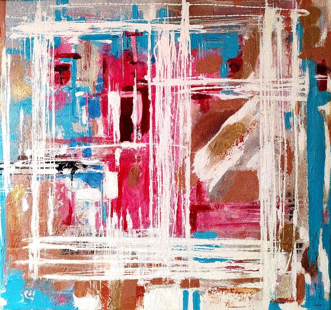 bonny and blithe (good and gay) - 2024 | acrylic, oil, spray paint on canvas